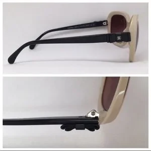 CHANEL | Accessories | Chanel Sunglasses Beigeblack Bows  display picture 1